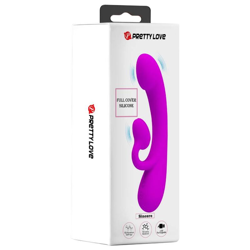 PRETTY LOVE - SINCERE VIBRADOR Y SUCTOR DE CLITORIS SILICONA MORADA