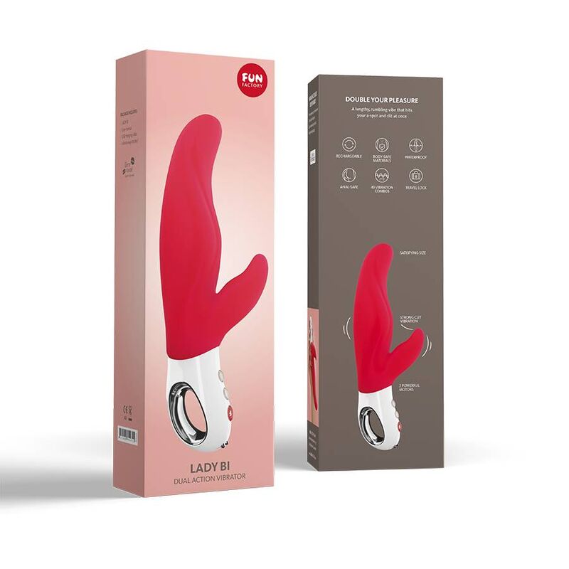 FUN FACTORY - VIBRATEUR DOUBLE LADY BI ROUGE INDE