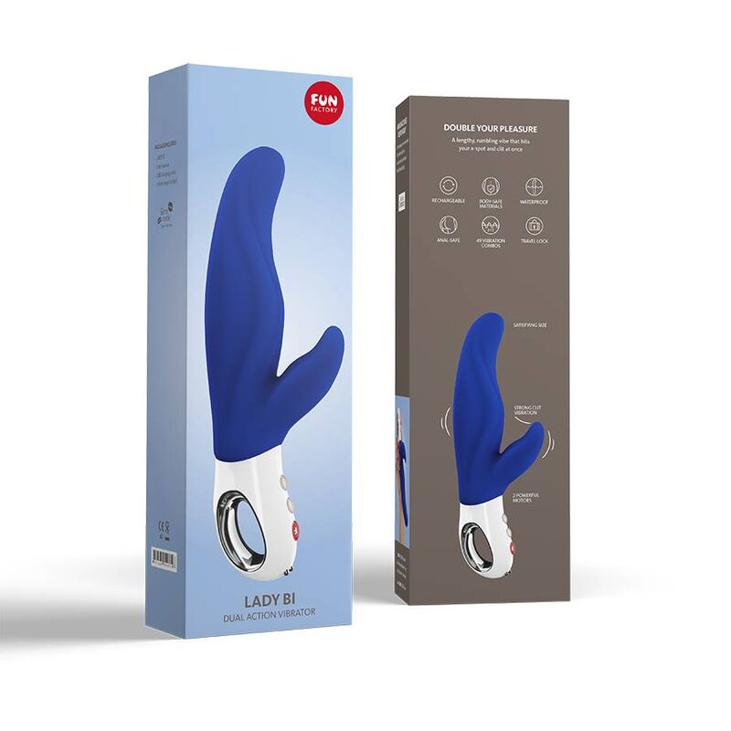 FUN FACTORY - LADY BI DOBLE VIBRADOR ULTRAMARINO