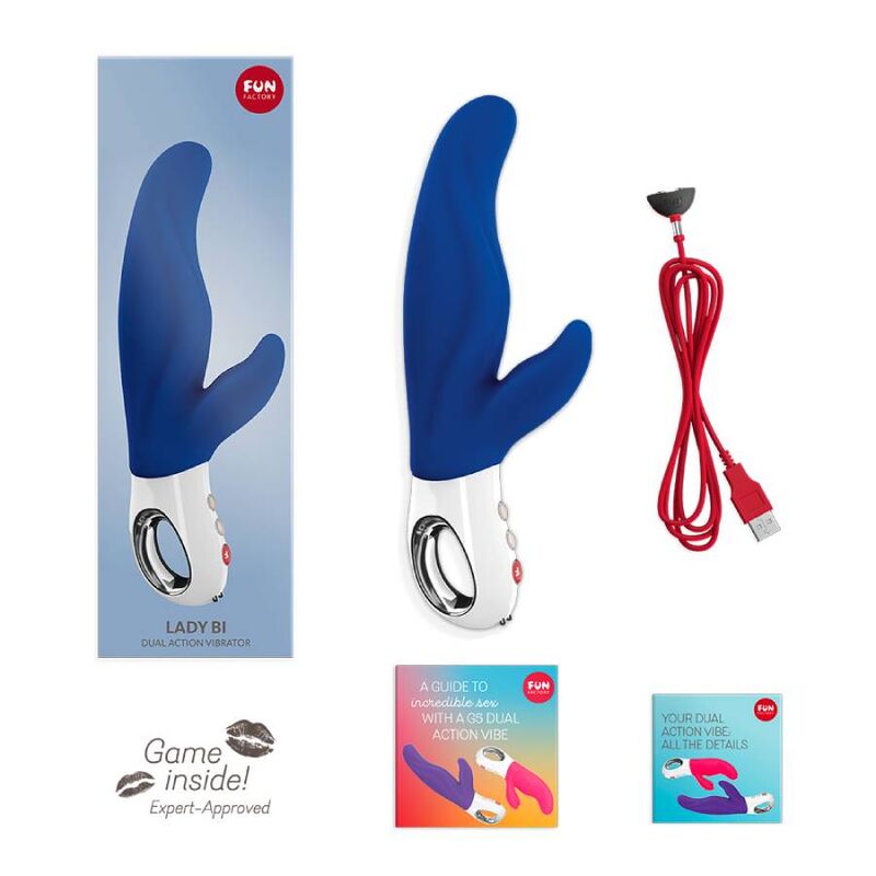 FUN FACTORY - LADY BI DOBLE VIBRADOR ULTRAMARINO