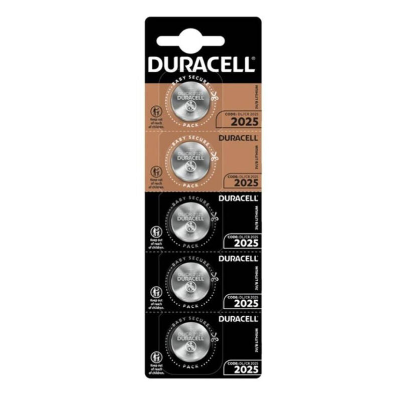 DURACELL - LITIO CR2025 3V 5 UNIT BUTTON BATTERY