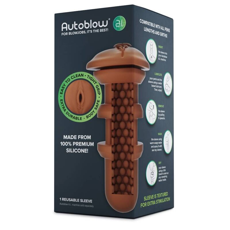 AUTOBLOW - AI VAGINA SLEEVE BROWN