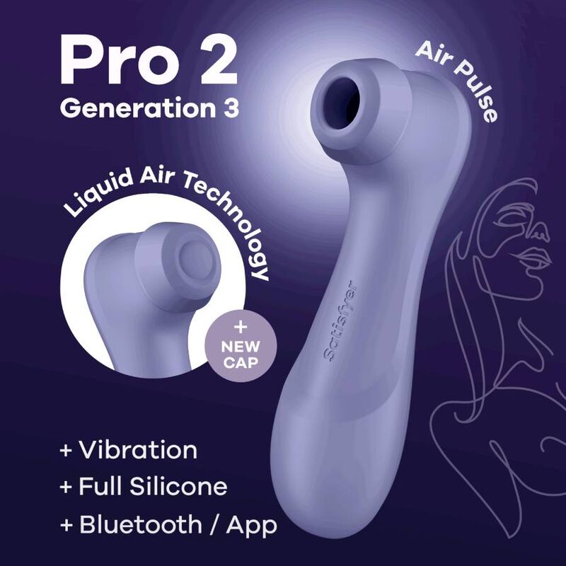 SATISFYER - PRO 2 GENERACIÓN 3 VINO ROJO BLUETOOTH Y APLICACIÓN