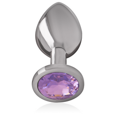 INTENSE - PLUG ANAL DE METAL DE ALUMINIO CON CRISTAL MORADO TALLA S