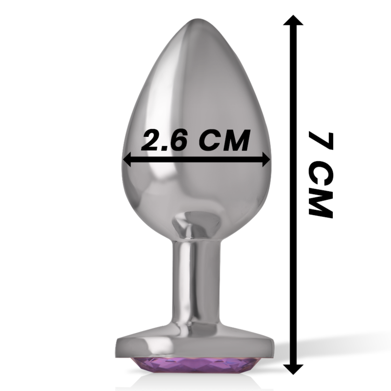 INTENSE - PLUG ANAL DE METAL DE ALUMINIO CON CRISTAL MORADO TALLA S