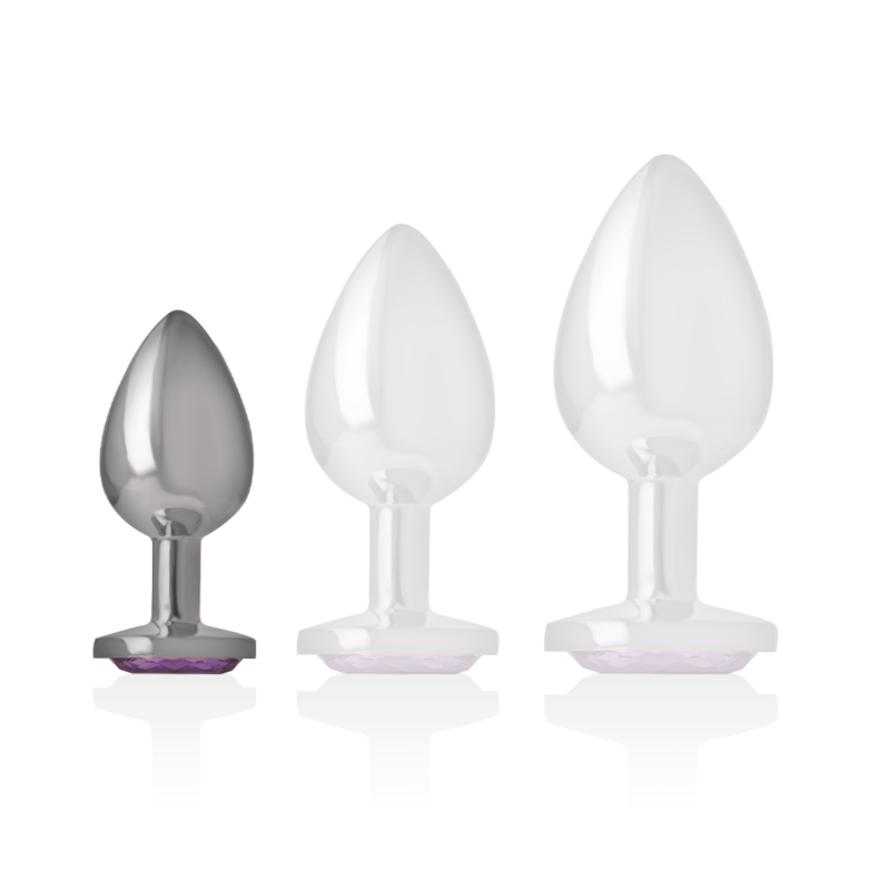 INTENSE - PLUG ANAL DE METAL DE ALUMINIO CON CRISTAL MORADO TALLA S