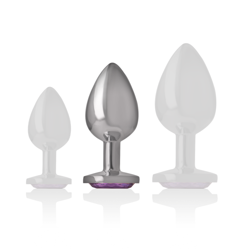 INTENSE - PLUG ANAL DE METAL DE ALUMINIO CON CRISTAL MORADO TALLA M