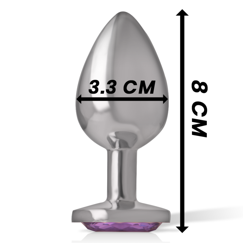 INTENSE - PLUG ANAL DE METAL DE ALUMINIO CON CRISTAL MORADO TALLA M