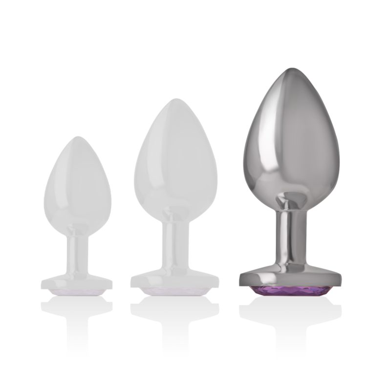 INTENSE - PLUG ANAL DE METAL DE ALUMINIO CON CRISTAL MORADO TALLA L