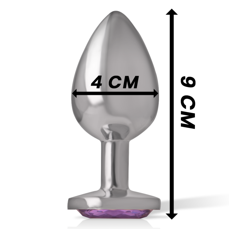 INTENSE - PLUG ANAL DE METAL DE ALUMINIO CON CRISTAL MORADO TALLA L