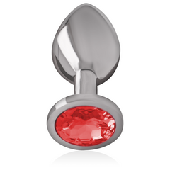 INTENSE - PLUG ANAL DE METAL CON CRISTAL ROJO TALLA M