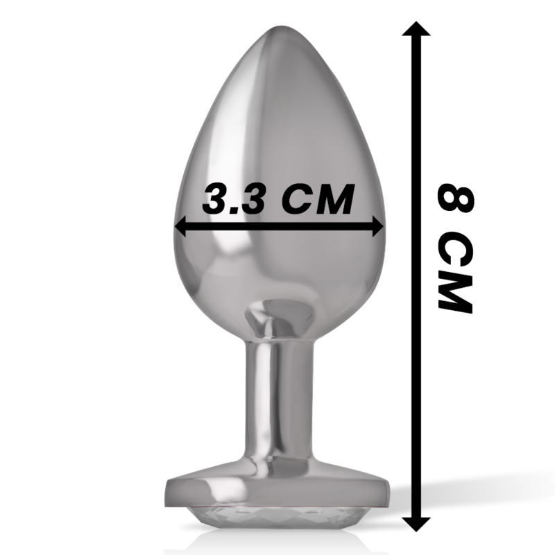 INTENSE - PLUG ANAL EN MÉTAL ALUMINIUM AVEC CRISTAL DARGENT TAILLE M