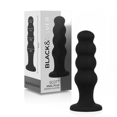 BLACK&amp;SILVER - PLUG ANAL DE SILICONA NEGRO SCOTT PREMIUM