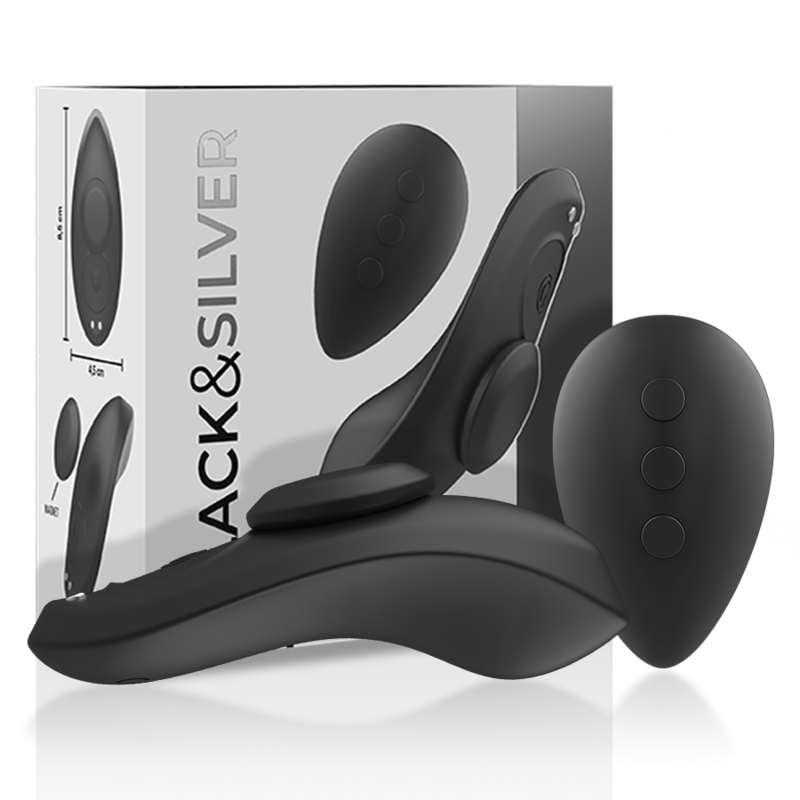 BLACK&SILVER - CULOTTE VIBRANTE RECHARGEABLE EN SILICONE PRESTON NOIRE