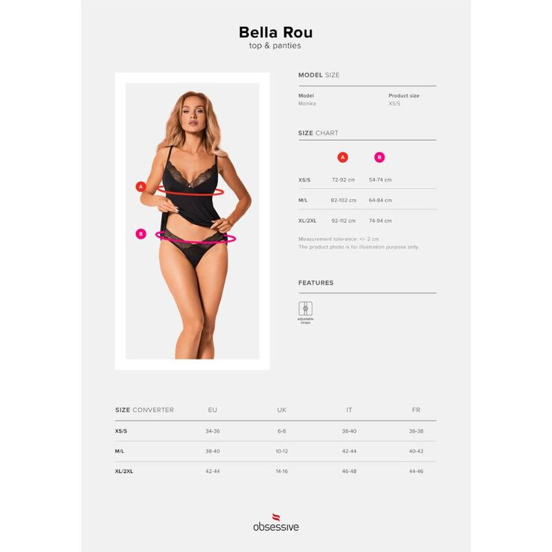 OBSESSIVE - BELLA ROU TOP Y BRAGUITA XS/S