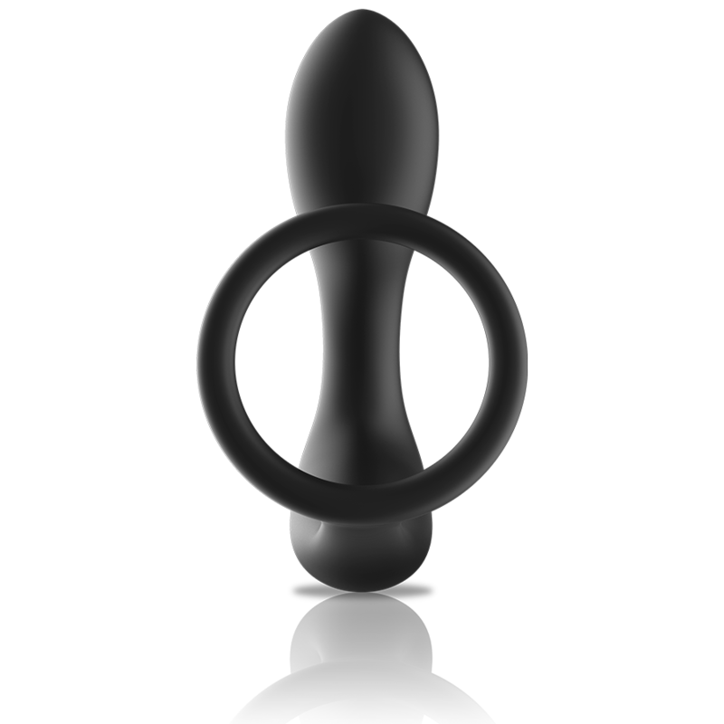 BLACK&amp;SILVER - BLACK SILICONE RECHARGEABLE REMOTE CONTROL ANAL MASSAGER