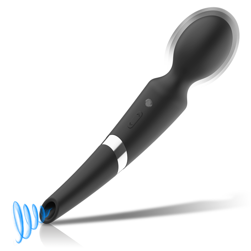 BLACK&SILVER - MASSEUR ET ASPIRATION RECHARGEABLE EN SILICONE BECK NOIR