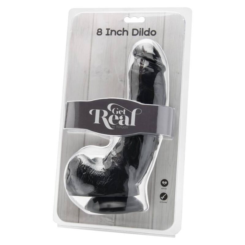 GET REAL - DILDO DE 20,5 CM CON BOLAS NEGRAS