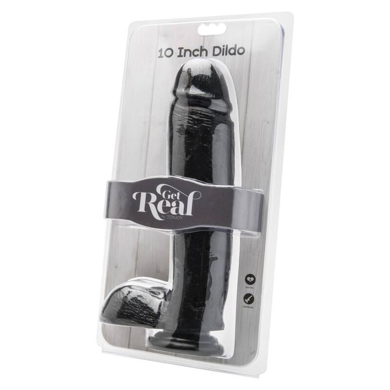 GET REAL - 25.5 CM DILDO WITH BLACK BALLS