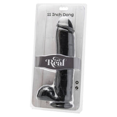 GET REAL - DILDO DE 28 CM CON BOLAS NEGRAS