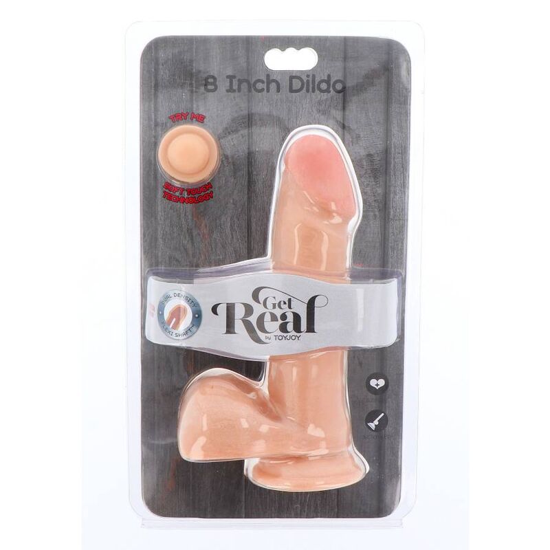 GET REAL - DOUBLE DENSITY DILDO 18 CM SKIN BALLS