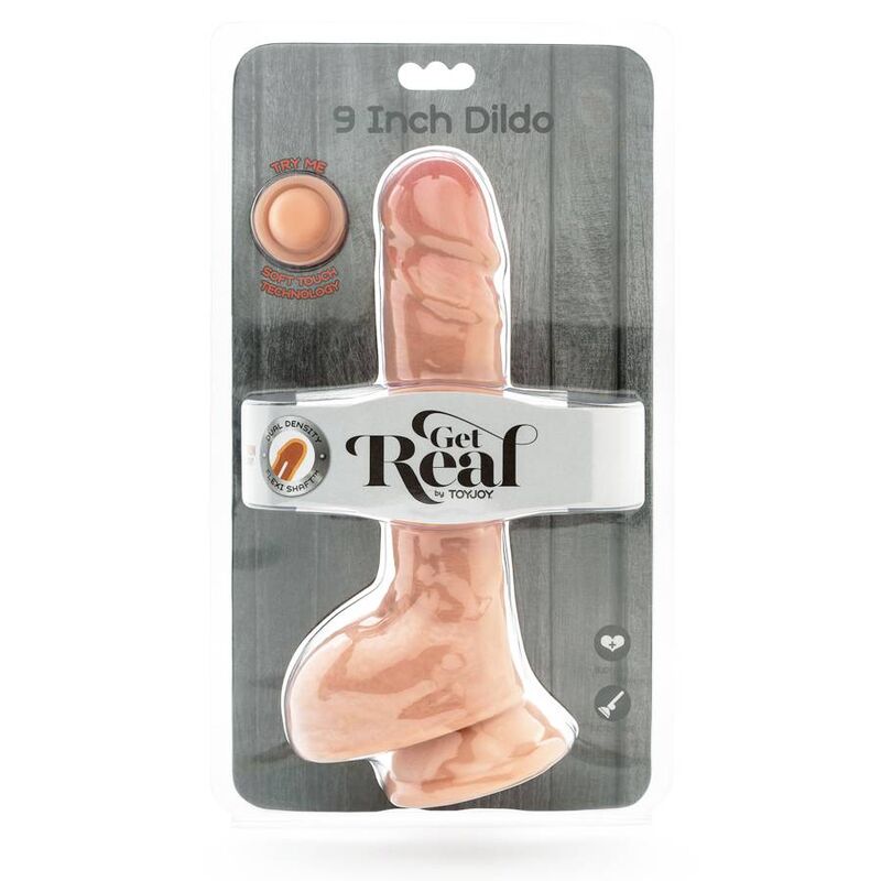 GET REAL - DUAL DENSITY DILDO 25.5 CM SKIN BALLS