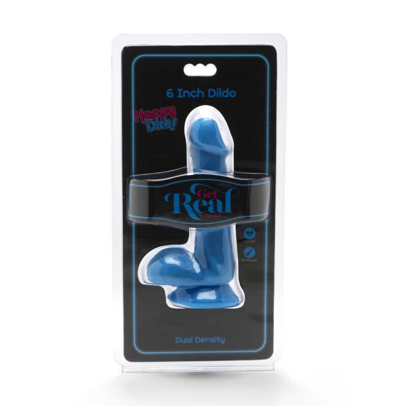 GET REAL - HAPPY DICKS 12 CM BLUE BALL DILDO