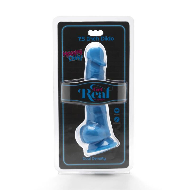 GET REAL - HAPPY DICKS 19 CM WITH BLUE BALLS