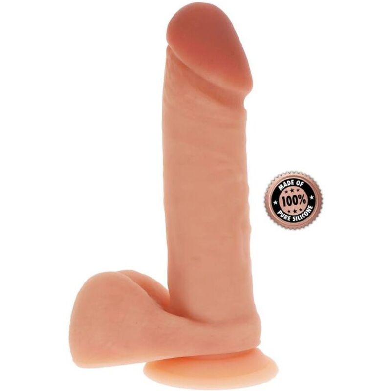 GET REAL - 20.5CM SILICONE DILDO WITH SKIN BALLS