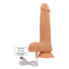 HAZTE REAL - PIEL DE DILDO VIBRADOR CON CUENTAS GIRATORIAS