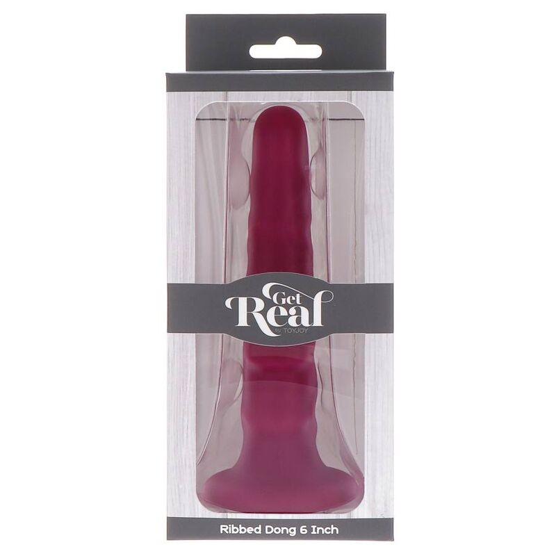 GET REAL - 12 CM RED RIBBED DONG