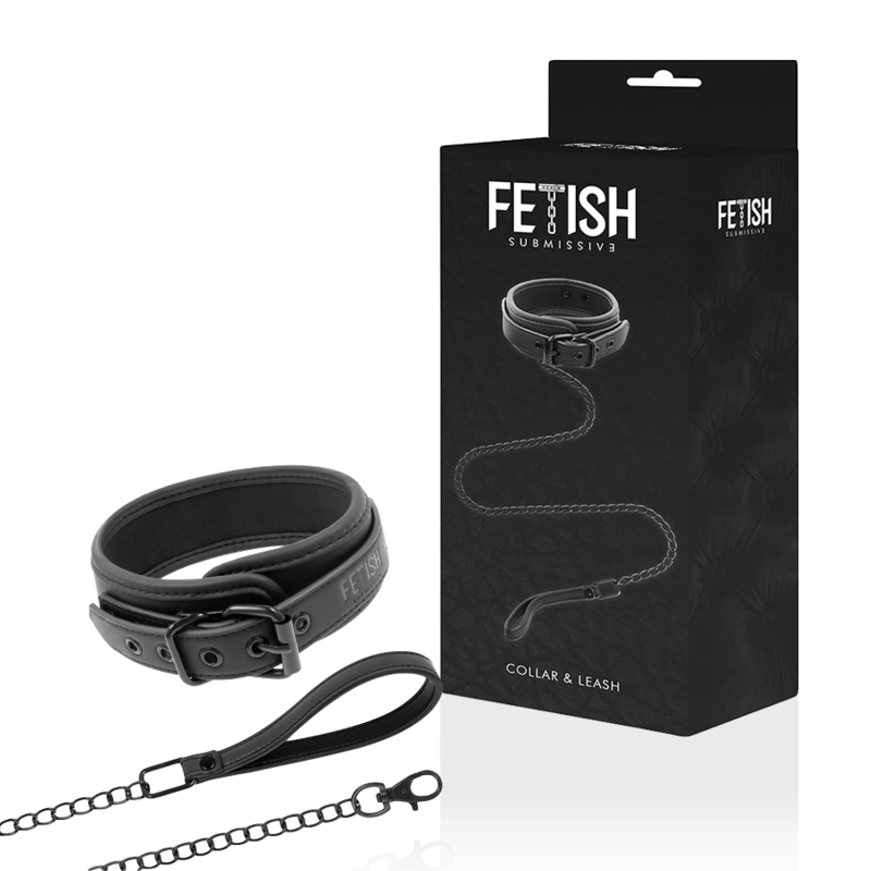 FETISH SUBMISSIVE - COLLIER CHAÎNE DOUBLURE EN NOPRÈNE