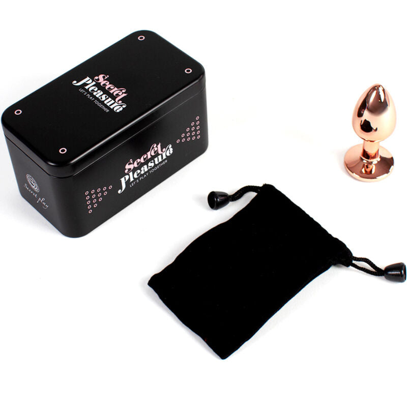 SECRETPLAY - PLUG ANAL DE METAL ORO ROSA PEQUEÑO 7 CM