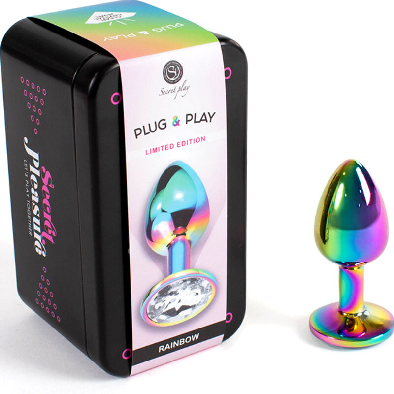 SECRETPLAY - PLUG ANAL DE METAL ARCO IRIS TAMAÑO PEQUEÑO 7 CM