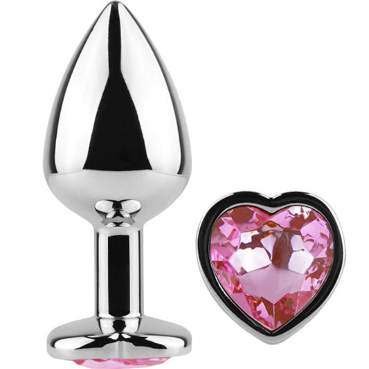 SECRETPLAY - PLUG ANAL EN MÉTAL COEUR FUCHSIA PETITE TAILLE 7 CM