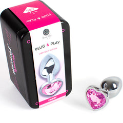 SECRETPLAY - METAL ANAL PLUG FUCHSIA HEART SMALL SIZE 7 CM