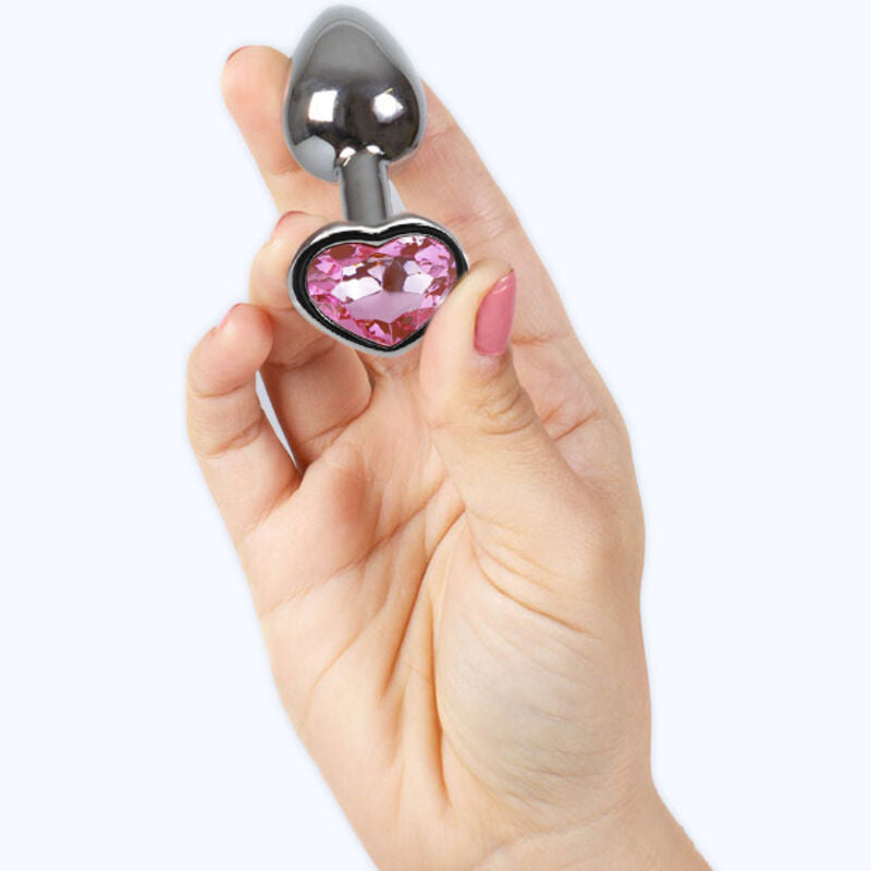 SECRETPLAY - METAL ANAL PLUG FUCHSIA HEART SMALL SIZE 7 CM