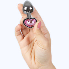 SECRETPLAY - METAL ANAL PLUG FUCHSIA HEART SMALL SIZE 7 CM