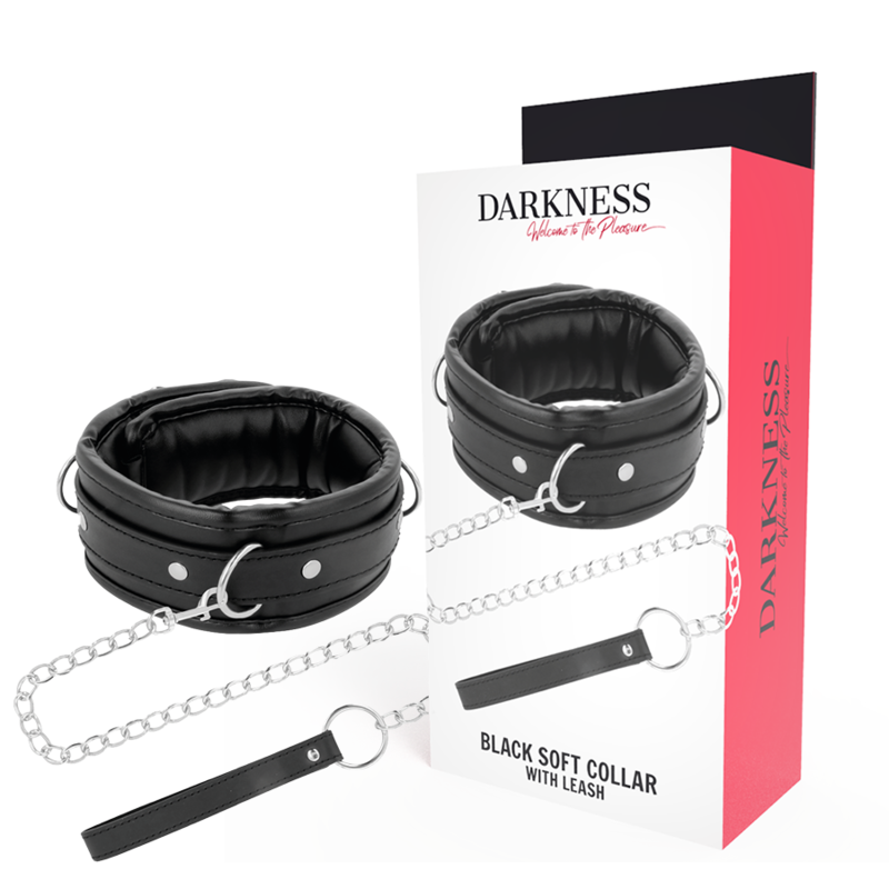 DARKNESS - COLLAR DE PIEL SUAVE CON CADENA