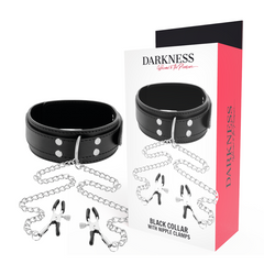 DARKNESS - COLLAR CON PINZAS PARA PEZONES NEGRAS