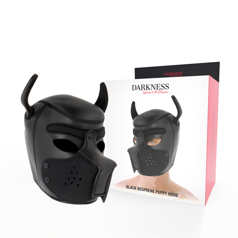 DARKNESS - NEOPRENE DOG MASK WITH REMOVABLE MUSEUM L