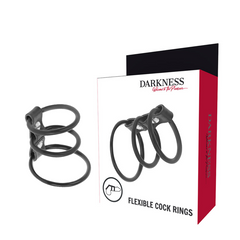 DARKNESS - SET DE 3 ANILLOS PARA EL PENE FLEXIBLES