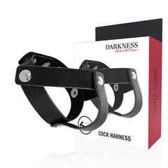 DARKNESS - ANILLO PIEL PARA PENE Y TESTICULOS