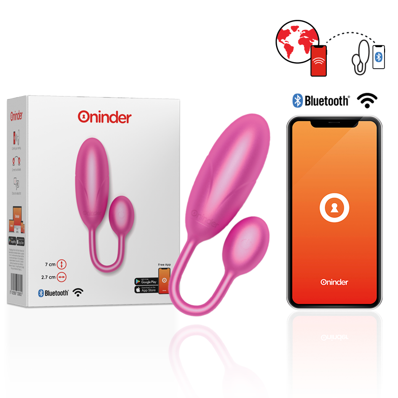 ONINDER - VIBRATING EGG DENVER PINK 7 X 2.7 CM FREE APP