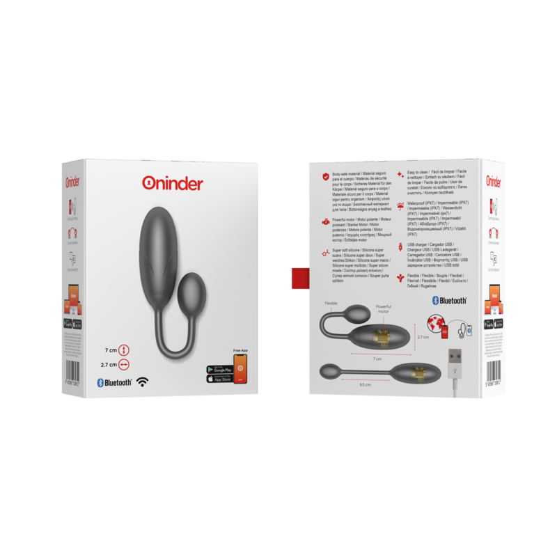 ONINDER - VIBRATING EGG DENVER PINK 7 X 2.7 CM FREE APP