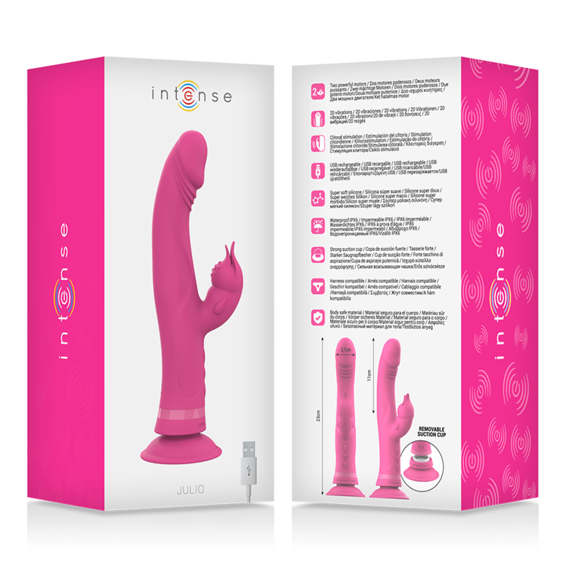 INTENSE - JULIO CONEJO VIBRADOR DE SILICONA ROSA