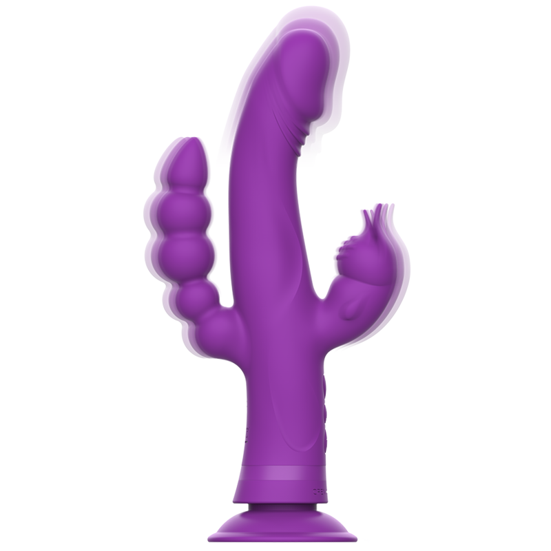 INTENSE - CASANOVA CONEJO VIBRADOR DE SILICONA TRIPLE MOTOR MORADO