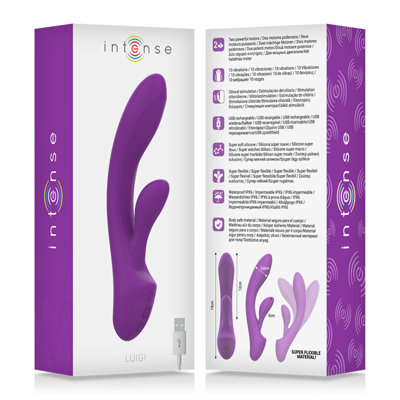 INTENSO - LUIGI RABBIT VIBRADOR DE SILICONA LÍQUIDA MORADO