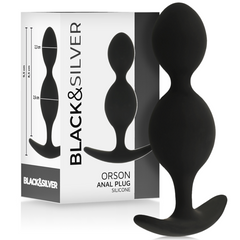 BLACK&amp;SILVER - ORSON SILICONE 2-WAVE ANAL PLUG 9 CM