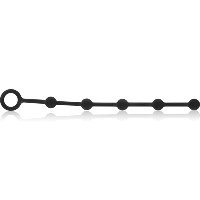 BLACK&amp;SILVER - KORG SILICONE INITIATION ANAL ROSARY 21 CM